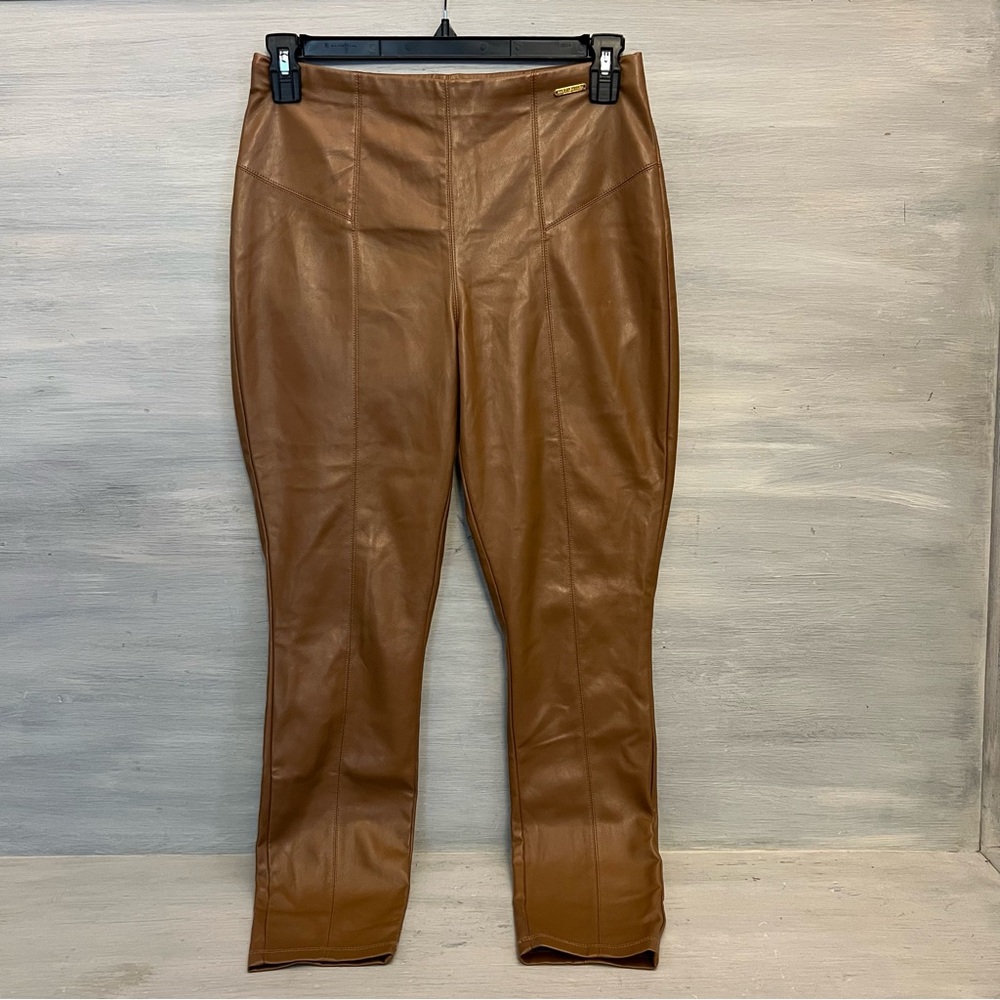 Marc New York Brown Faux Leather Skinny Pants Medium‎ Good Condition
